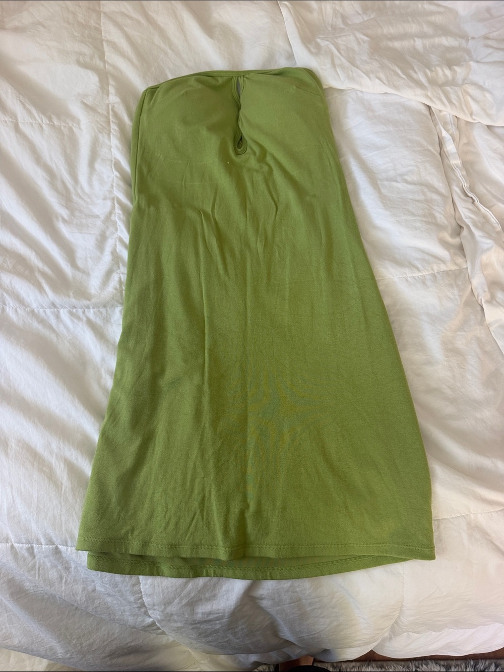 Klassy Network Strapless Olive Green Tube Dress